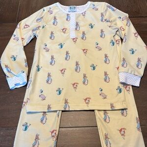 Southern Taters Pale Yellow Rabbit Themed 2-Piece Pajama Set